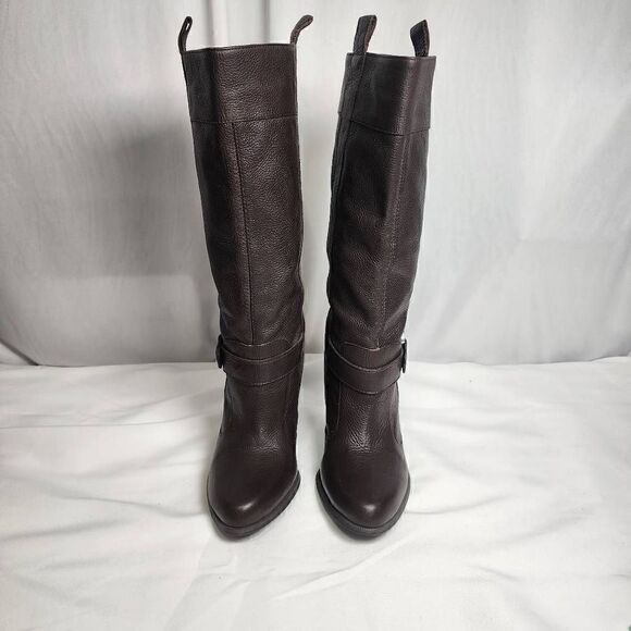 Gianni Bini Tall Knee High Brown Leather Women's Boots Size 6 - Picture 3 of 10